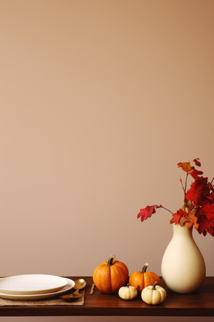 Thanksgiving herfst decor van pompoenen bessen en bladeren halloween