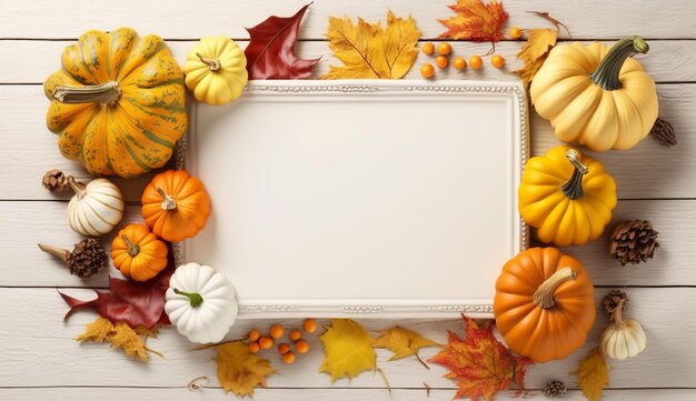 Thanksgiving Holiday wood table background with copy space for text Generative ai