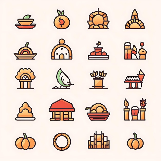 Thanksgiving icons Happy Thanksgiving Thanksgiving Icons bundlecartoon icons for thanksgiving day