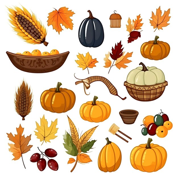 Thanksgiving icons Happy Thanksgiving Thanksgiving Icons bundlecartoon icons for thanksgiving day