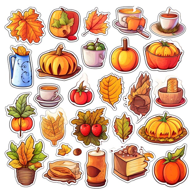 Photo thanksgiving icons happy thanksgiving thanksgiving icons bundlecartoon icons for thanksgiving day