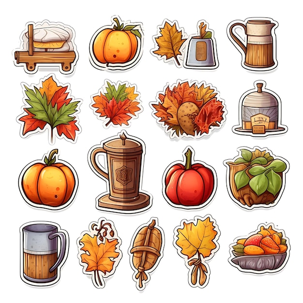 Photo thanksgiving icons happy thanksgiving thanksgiving icons bundlecartoon icons for thanksgiving day