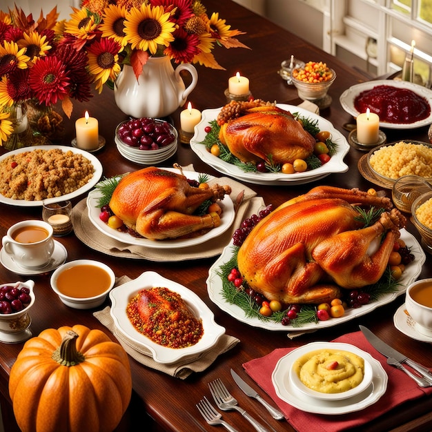 Thanksgiving landelijke diner achtergrond