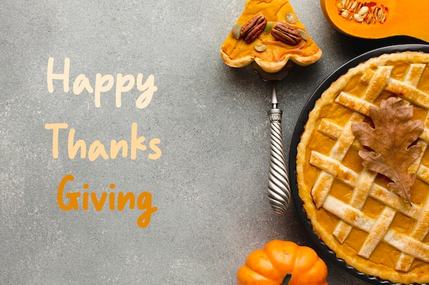 thanksgiving  message with harvest banner