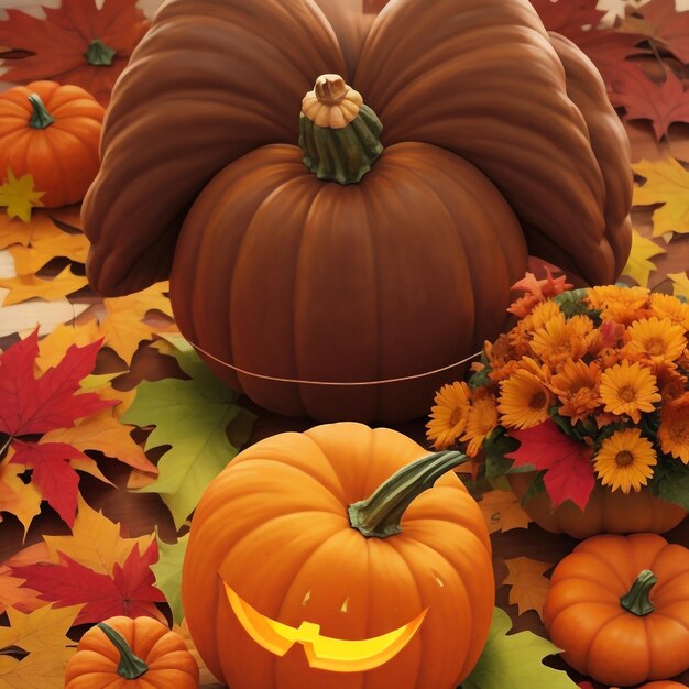 Thanksgiving pumpkin background images collections cute wallpapers ai generated