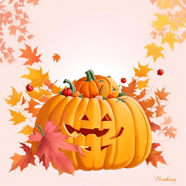 Thanksgiving pumpkin background images collections cute wallpapers ai generated