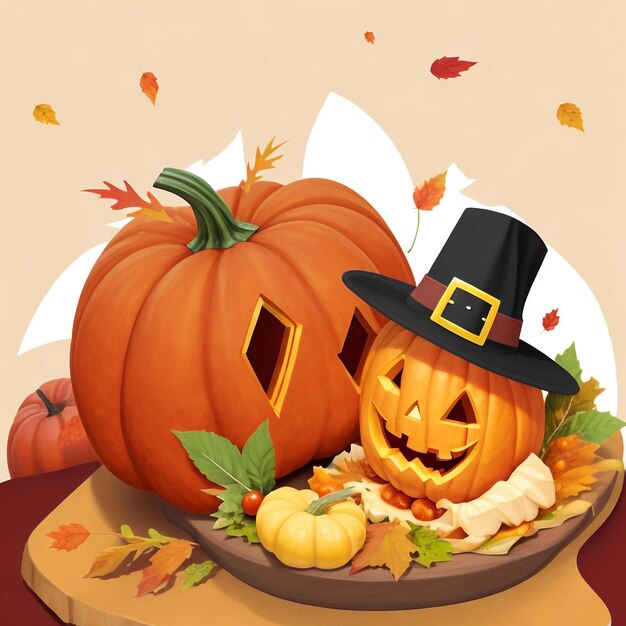 Thanksgiving pumpkin background images collections cute wallpapers ai generated