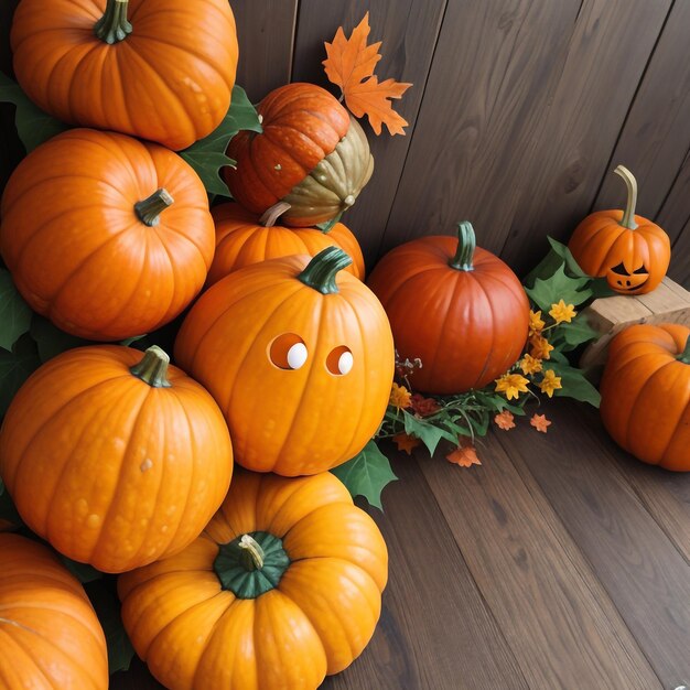 Thanksgiving pumpkin background images collections cute wallpapers ai generated