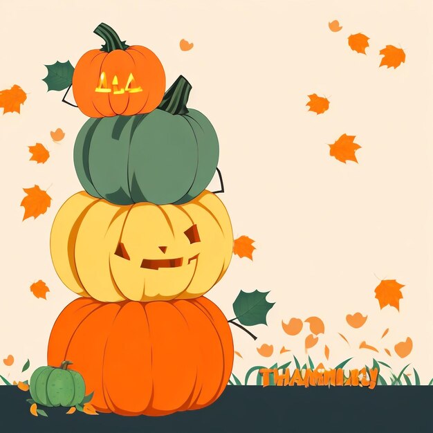 Photo thanksgiving pumpkin background images collections cute wallpapers ai generated