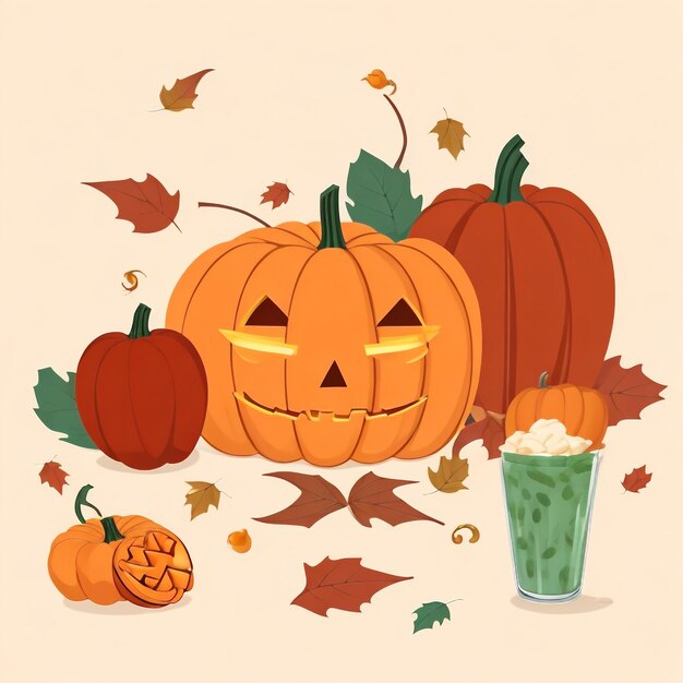 Photo thanksgiving pumpkin background images collections cute wallpapers ai generated