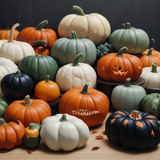 Photo thanksgiving pumpkin background images collections cute wallpapers ai generated