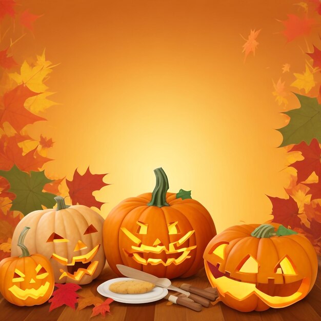 Thanksgiving pumpkin background images collections cute wallpapers ai generated