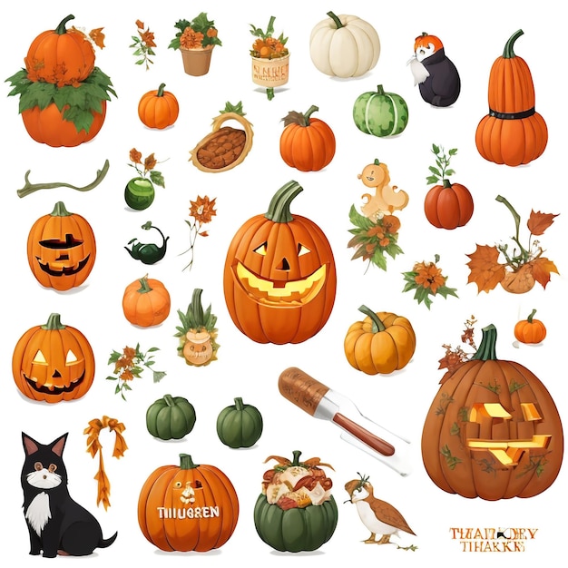 Photo thanksgiving pumpkin background images collections cute wallpapers ai generated