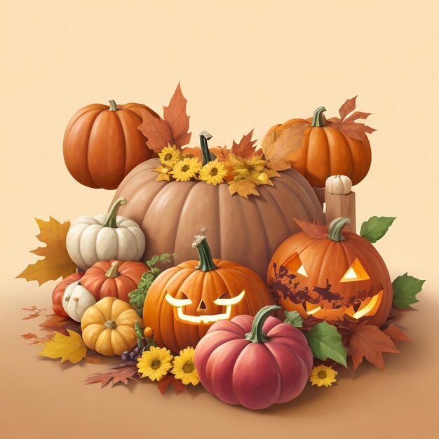 Thanksgiving pumpkin background images collections cute wallpapers ai generated