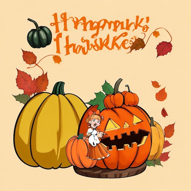 Photo thanksgiving pumpkin background images collections cute wallpapers ai generated