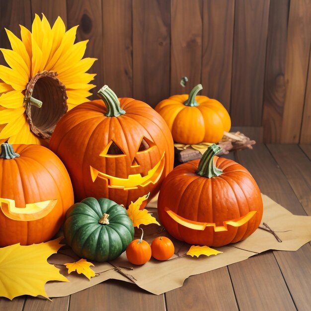 Thanksgiving pumpkin background images collections cute wallpapers ai generated