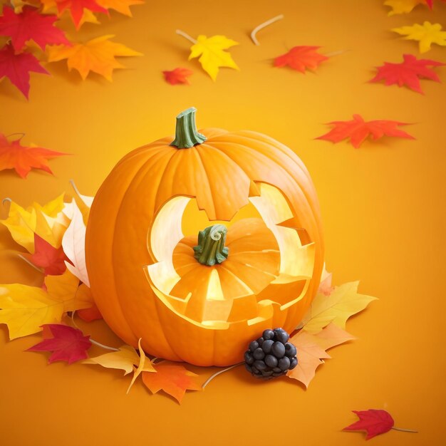 Thanksgiving pumpkin background images collections cute wallpapers ai generated