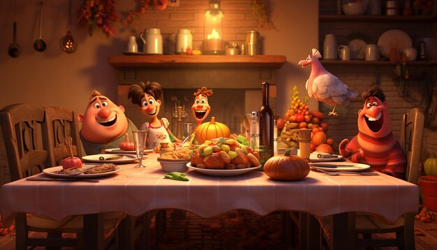 Foto thanksgiving-stijl van pixar