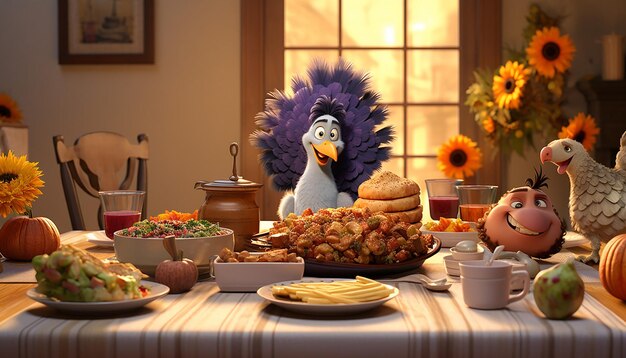 Foto thanksgiving-stijl van pixar