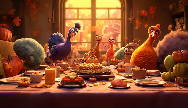 Thanksgiving style of pixar