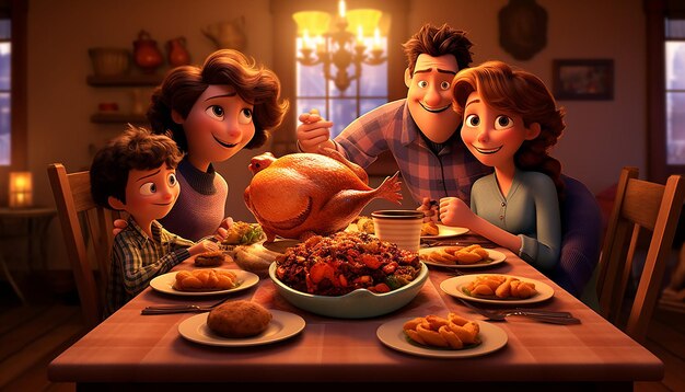 Photo thanksgiving style of pixar