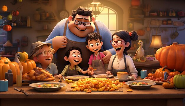 Thanksgiving style of pixar