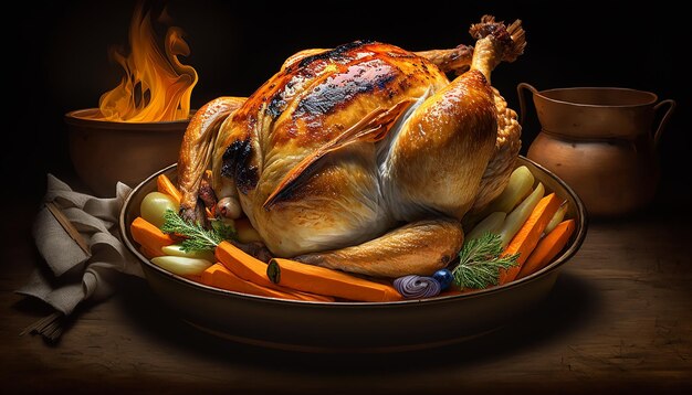 День благодарения, деревенский ужин в честь Дня благодарения, Турция, Генеративный ИИ