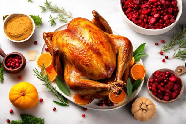 Thanksgiving traditional festive food background