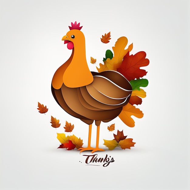 thanksgiving turkey card vector designthanksgiving card with a bird