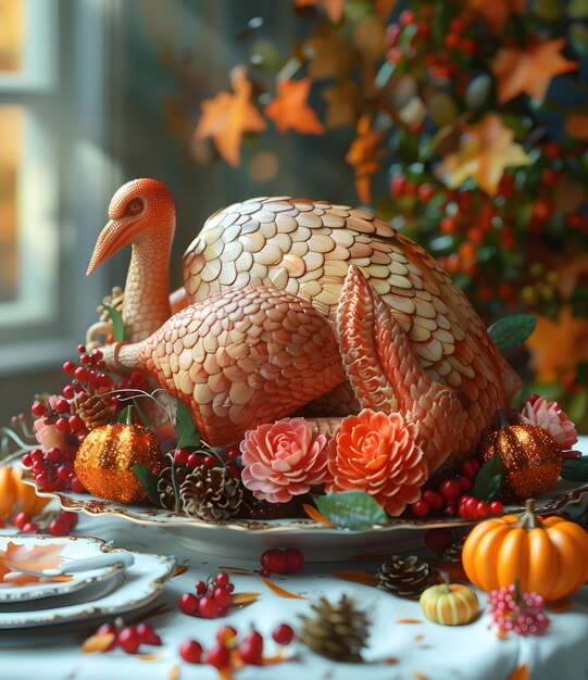 Photo thanksgiving turkey dinner