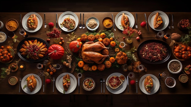 Photo thanksgiving turkey image festive turkey dinner illustration