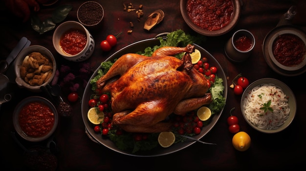 Photo thanksgiving turkey image festive turkey dinner illustration