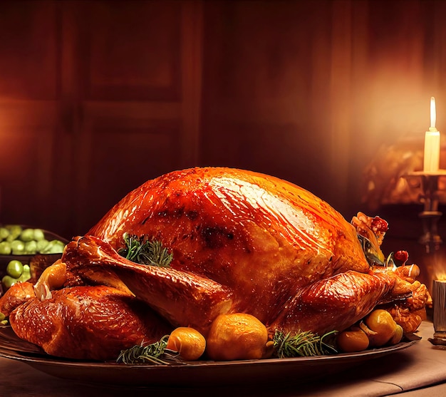 Thanksgiving turkey thanksgiving dinner thanksgiving illustration turkey cooked in centerpiece