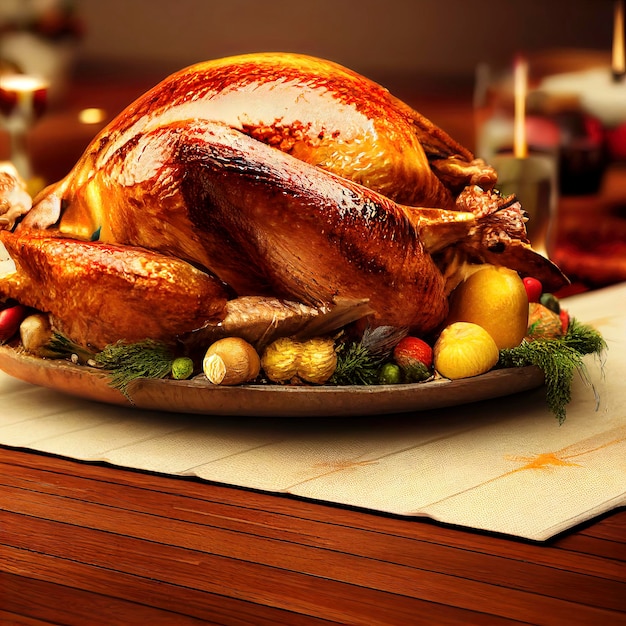 Thanksgiving turkey thanksgiving dinner thanksgiving illustration turkey cooked in centerpiece