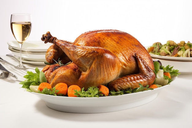 Thanksgiving turkey with vegetables on plate