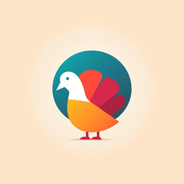 Thanksgivinginspired flat turkey icon