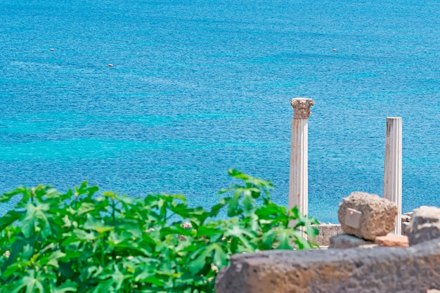 Tharros columns by the sea