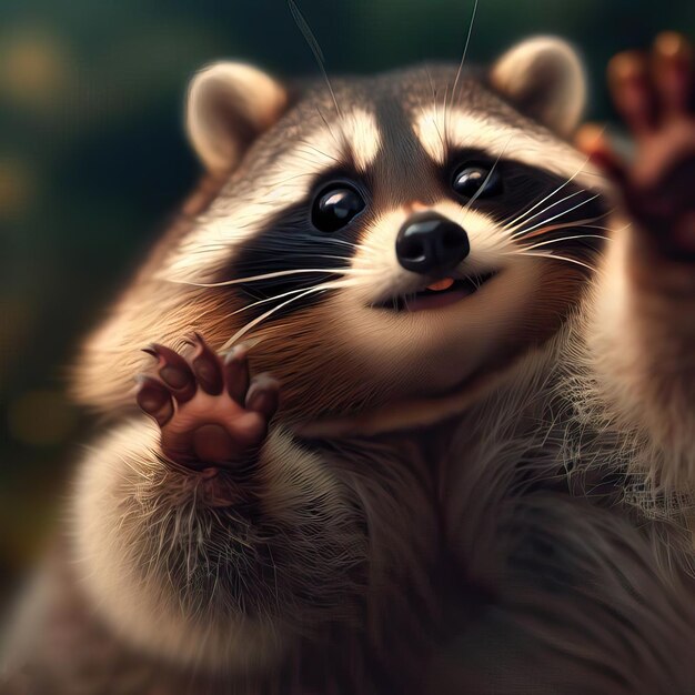 That funny portrait of a raccoon Generative AI