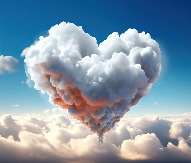 Photo that hearty love is a cloud in the style of futurism influence national geographic photo zbrush