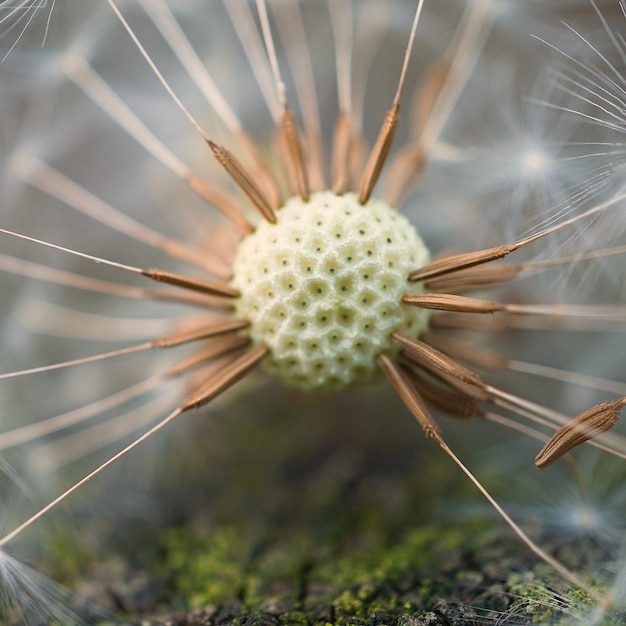 Фото Абстрактное красивое цветущее растение одуванчика