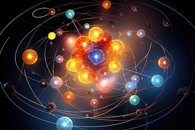写真 原子核は、原子の中心にある陽子と中性子からなる小さな高密度の領域です。