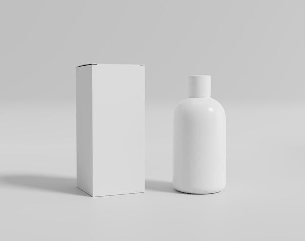空の背景、3 d レンダリング、3 d イラストレーションで空白の白い水のボトル
