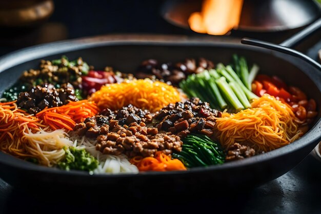 사진 카메라는 맛있고 인기있는 한국 요리를 보여주기 위해 가까이 다가오고 있습니다 bibimbap 때때로 일을 이해하고 왜 일어나는지 알아내는 것이 어려울 수 있습니다.