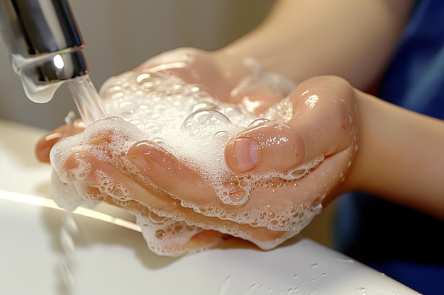 写真 手を洗うときはスープと泡で手を洗ってください 赤ちゃんの手を洗う時は手を洗いなさい 赤ん坊の手はスープを洗って手を洗います 赤っちゃんの手はスープと泡を洗いましょう 子供の手はサブンとスープで手を掃いて手を洗っています