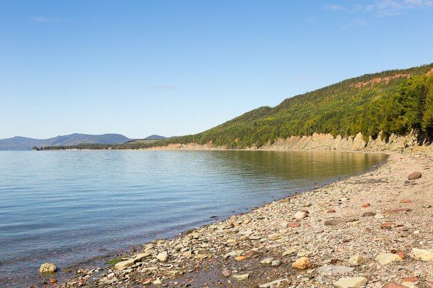 写真 ミグアシャ国立公園の古生物学遺跡の海岸崖 ガスペ半島 ケベック州