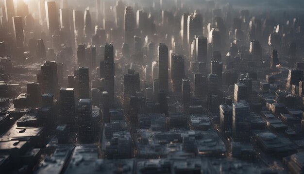 사진 어두운 도시 도시 풍경 위쪽