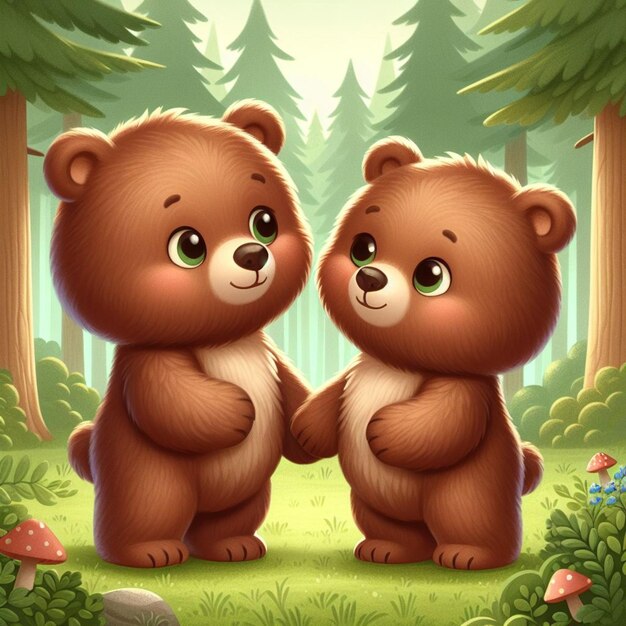 Фото Воплощение сладости пара влюбленных медведей