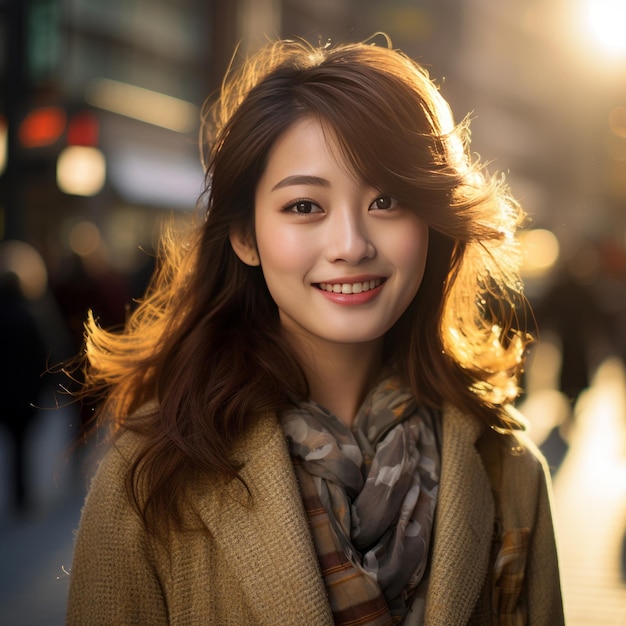 写真 27歳の日本人美女の魅力的な魅力 シンジュクで真のエレガントさを放射している