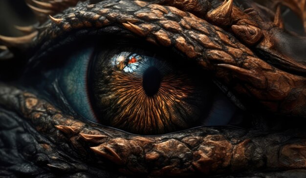 Фото Ирис глаз огненного дракона крокодила дикого животного взгляд дьявола крупный кадр макро