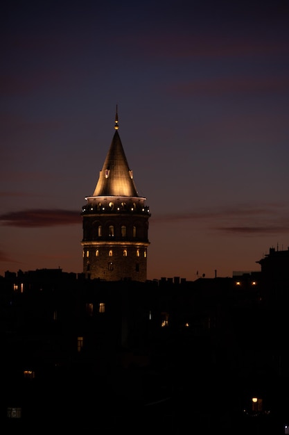 사진 갈라타 탑과 터키 이스탄불이 내려다보이는 고대 등대